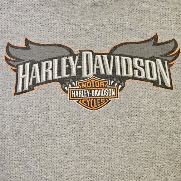 Y2K Medium Harley Davidson Graphic Spellout Tshirt Ventilated Galesburg Illinois - Picture 8 of 10